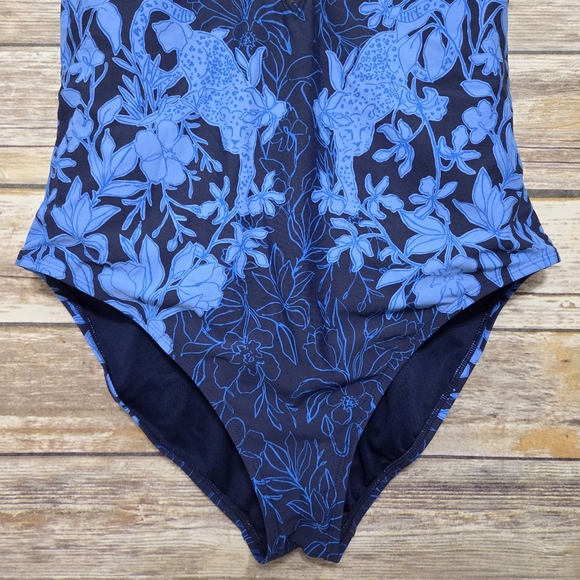 Lilly Pulitzer Jaspen One Piece Swimsuit Low Tide Navy Size 14 - Picture 5 of 11